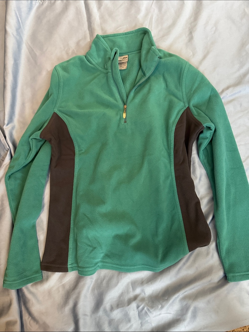 Champion Mint Green Half-Zip Fleece with Dark Side Panels